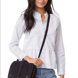 Madewell striped peplum shirt